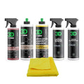 Kit interior completo: LVP Cleaner, LVP Conditioner, shampoo de tapicería, Ceramic Interior Detailer y Odor Eliminator de 16 oz, con microfibra